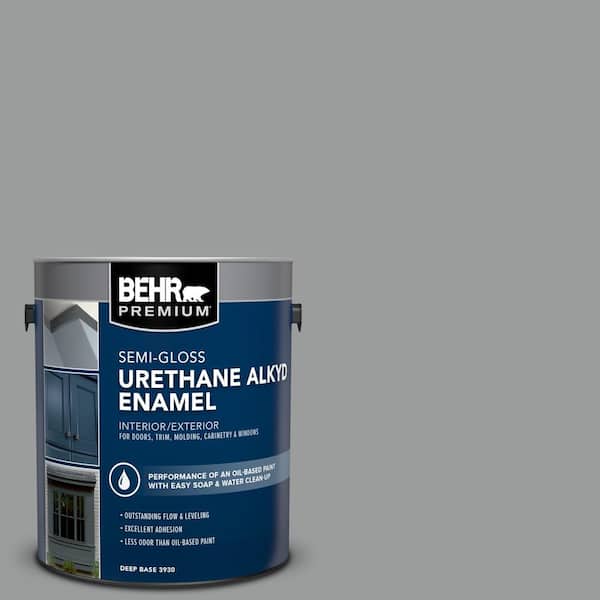 BEHR PREMIUM 1 gal. #AE-51 Coast Guard Gray Urethane Alkyd Semi-Gloss Enamel Interior/Exterior Paint