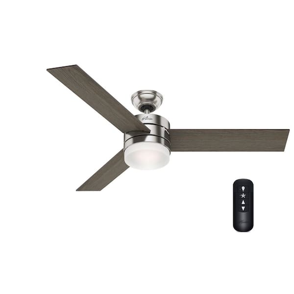 Hunter Exeter 54 in. LED Indoor Brushed Nickel Ceiling Fan with Light and Remote Control
