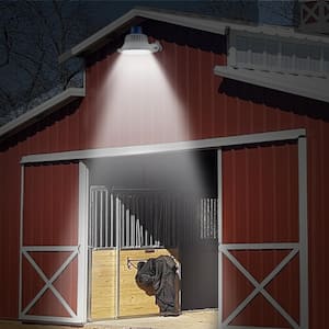 White Barn Light 50-Watt Equivalent Integrated LED Daylight Area Light 5500LM 6000K Flood Light IP65