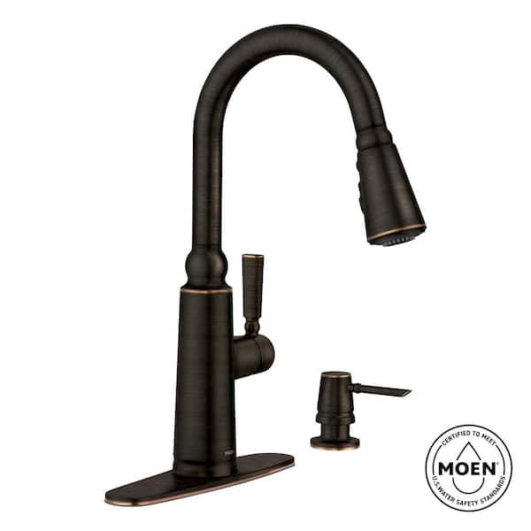 MOEN Coretta Single-Handle Pull-Down Sprayer Kitchen Faucet with Reflex and Power Boost in Mediterranean Bronze