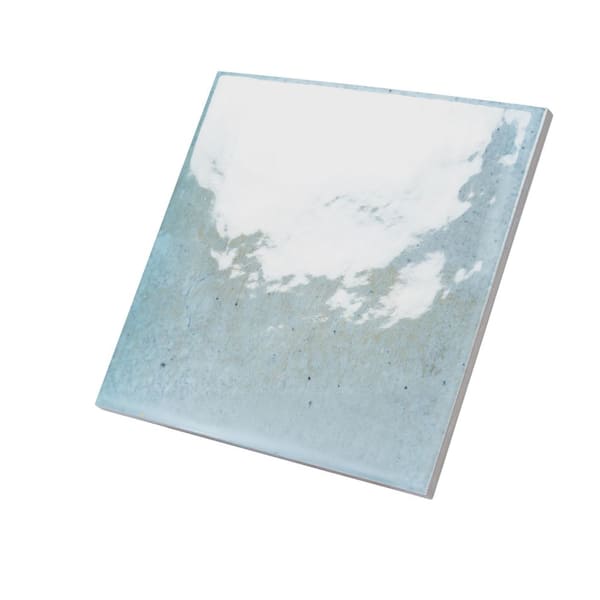 Apollo Tile Zahara 6 in. x 6 in. Glossy Sky Blue Porcelain Zellige