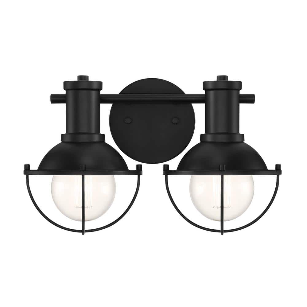 Dalton 15" Matte Black Industrial Farmhouse Vanity Wall Light