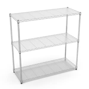 3-Tier Adjustable Height Metal Wire Garage Storage Shelving Unit in Chrome (48 in. W x 47.2 in. H x 18 in. D)