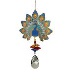 Woodstock Rainbow Makers Collection, Crystal Wonders, 5 in. Peacock Crystal Suncatcher CWPEA