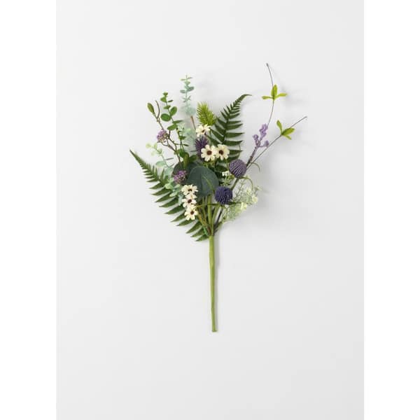 SULLIVANS 18" Artificial Purple Wild and Mixed Flower Pick