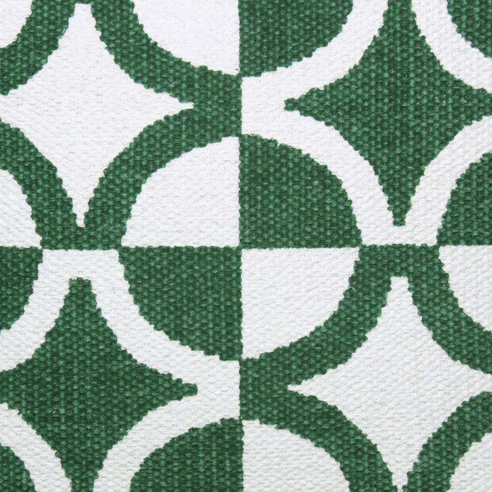 Green Geometric Cotton Blend Square Throw Pillow Set