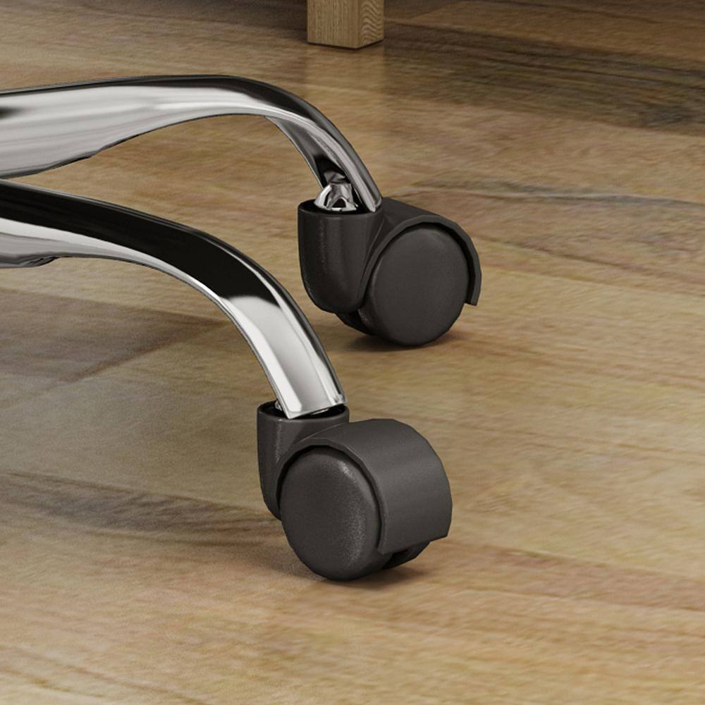Grayson Modern Swivel Desk Chair in Dark Gray with Wood Accents