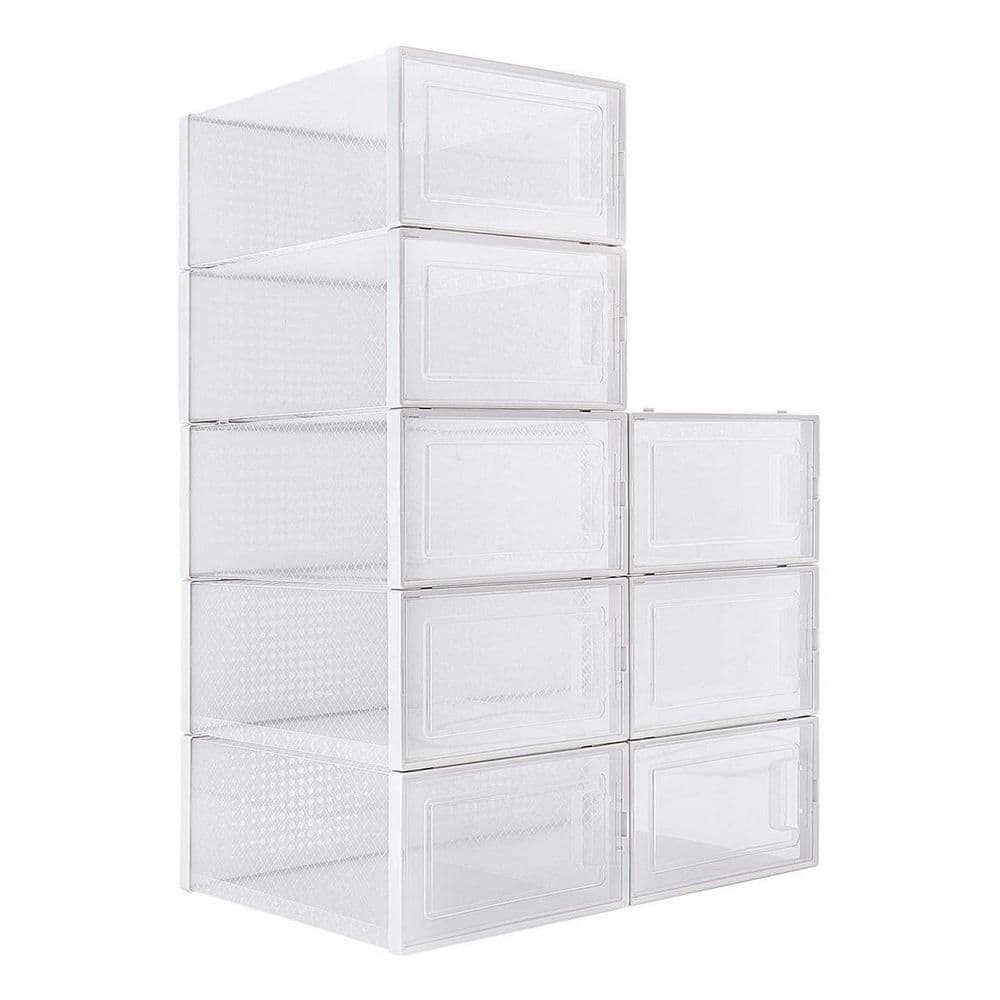Clemate Shoe Storage Box,Set of 8,Shoe Box Clear Plastic Stackable,Drop  Front Shoe Box with Lids,Shoe Organizer and Shoe - AliExpress