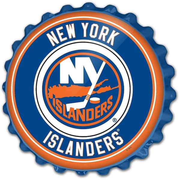The Fan-Brand 19 in. New York Islanders Plastic Bottle Cap Decorative Sign