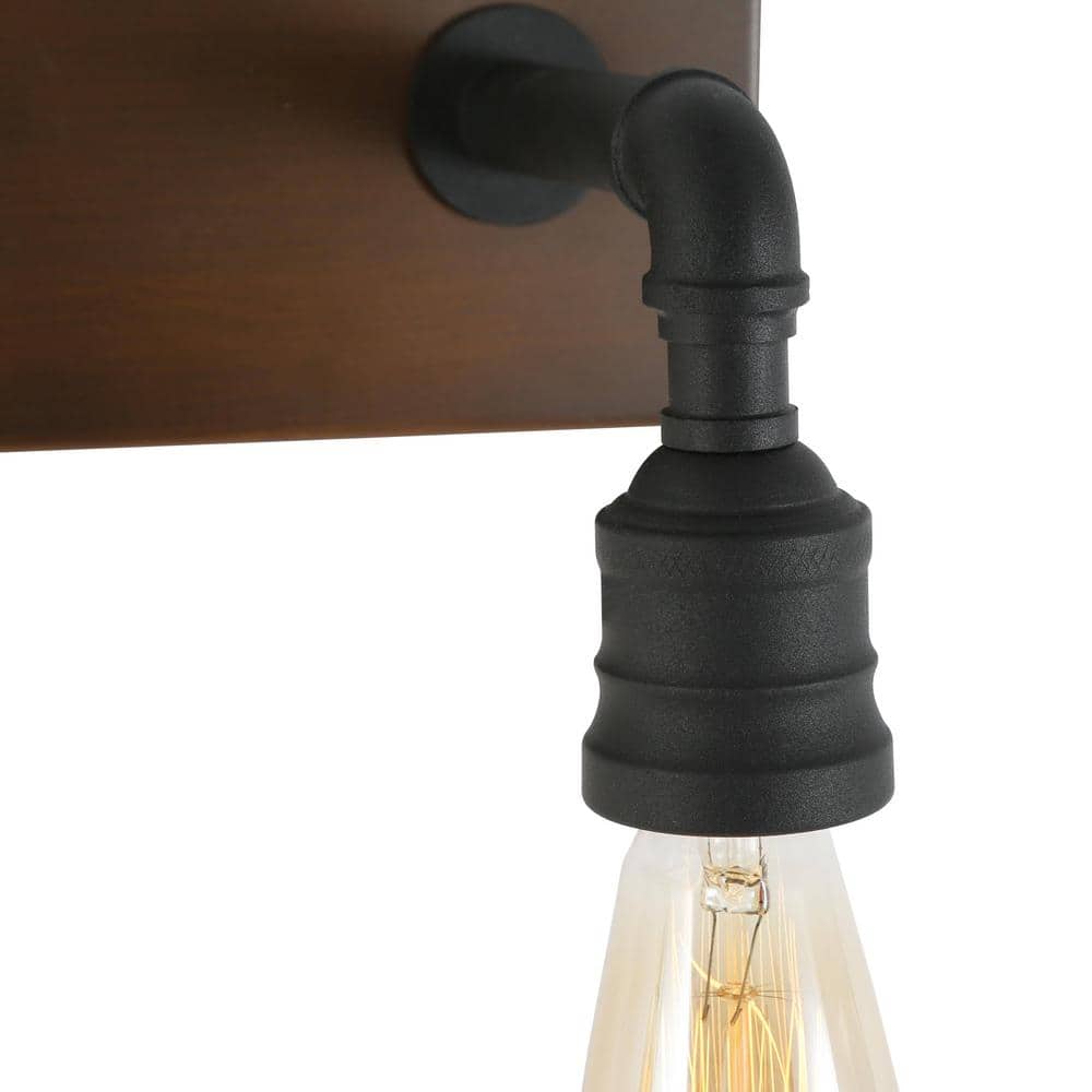 Sabrina Matte Black Metal 3-Light Vanity Fixture