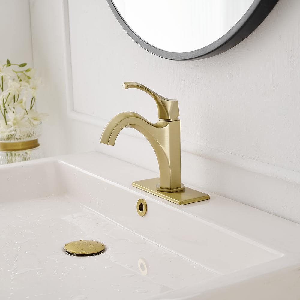 Brushed Gold Single-Handle Modern Bathroom Faucet