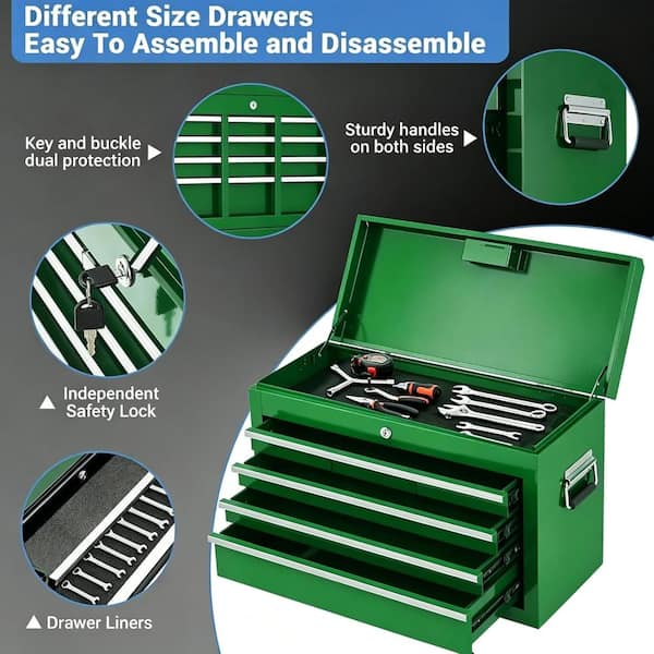 Sunvasagoo Heavy-duty 20 in. 5 Drawers Detachable Metal Tool Box