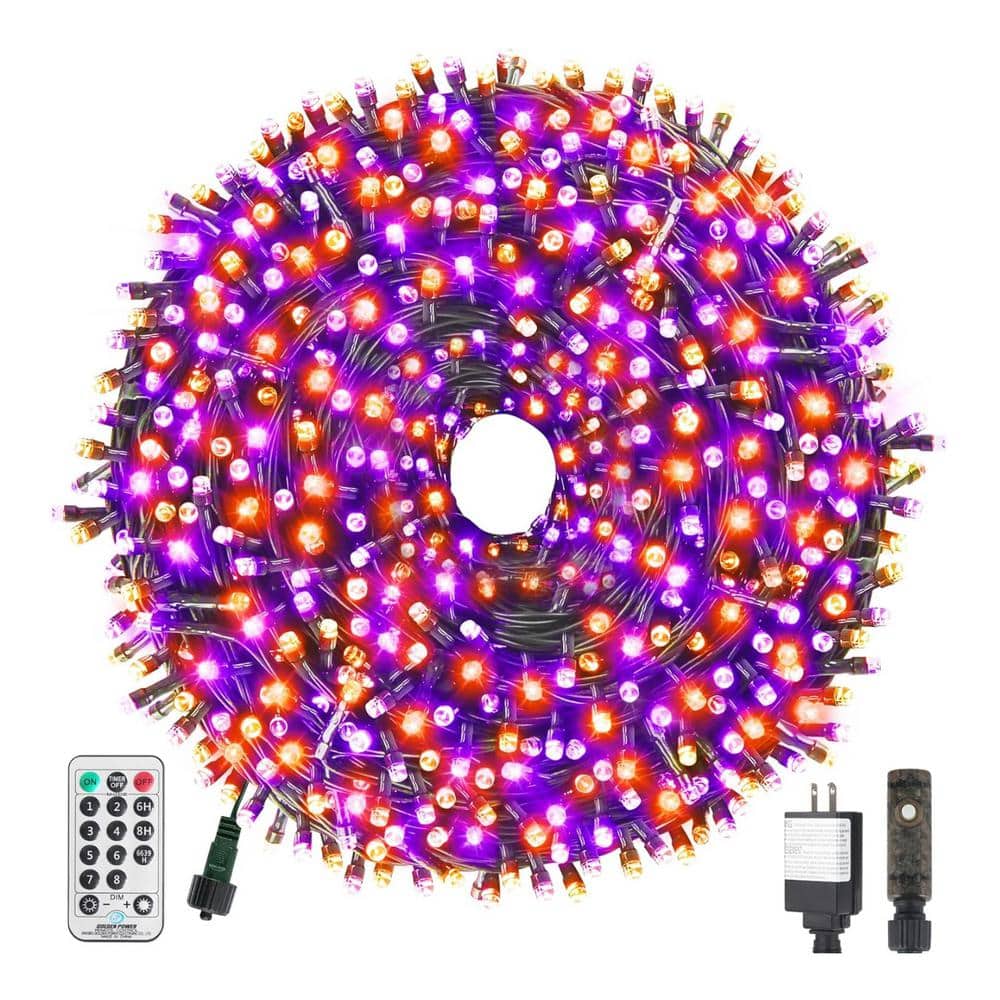 300 Lights 105 Ft. Indoor/Outdoor Plug-in LED Fairy Christmas String Lights, 8-Mode for Party & Wedding, Purple & Orange price history on PriceWatchPro