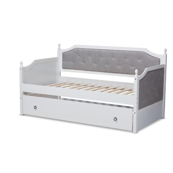 Baxton Studio Mara White Twin Trundle Daybed 157 9626 HD The