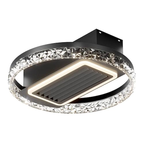 20 in. Black Bladeless LED Ceiling Light, Ceiling Fan with Remote/APP, Indoor Ceiling Fan Light Suitable for Small Rooms Lighting