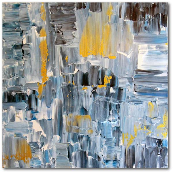Courtside Market A Walk at Twilight Gallery-Wrapped Canvas Abstract Wall Art 24 in. x 24 in.