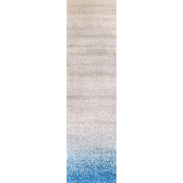 JONATHAN Y Shore Modern Gradient Blue/Cream 2 ft. x 8 ft. Runner Rug