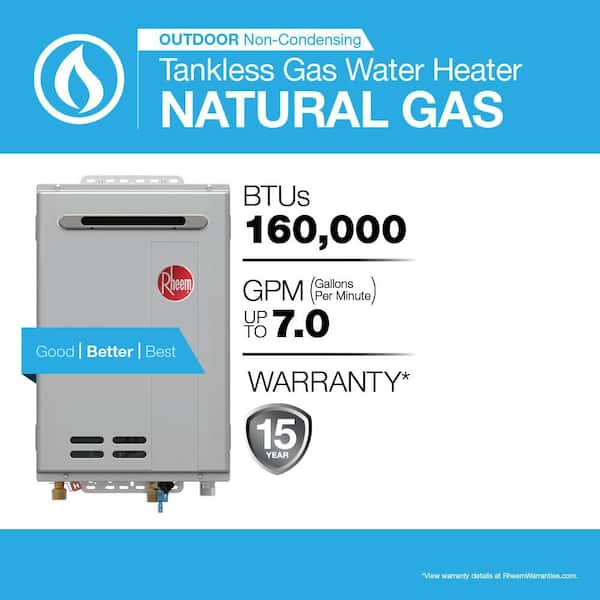 Performance Plus 7.0 GPM Non-Condensing Outdoor Natural Gas Tankless Water Heater