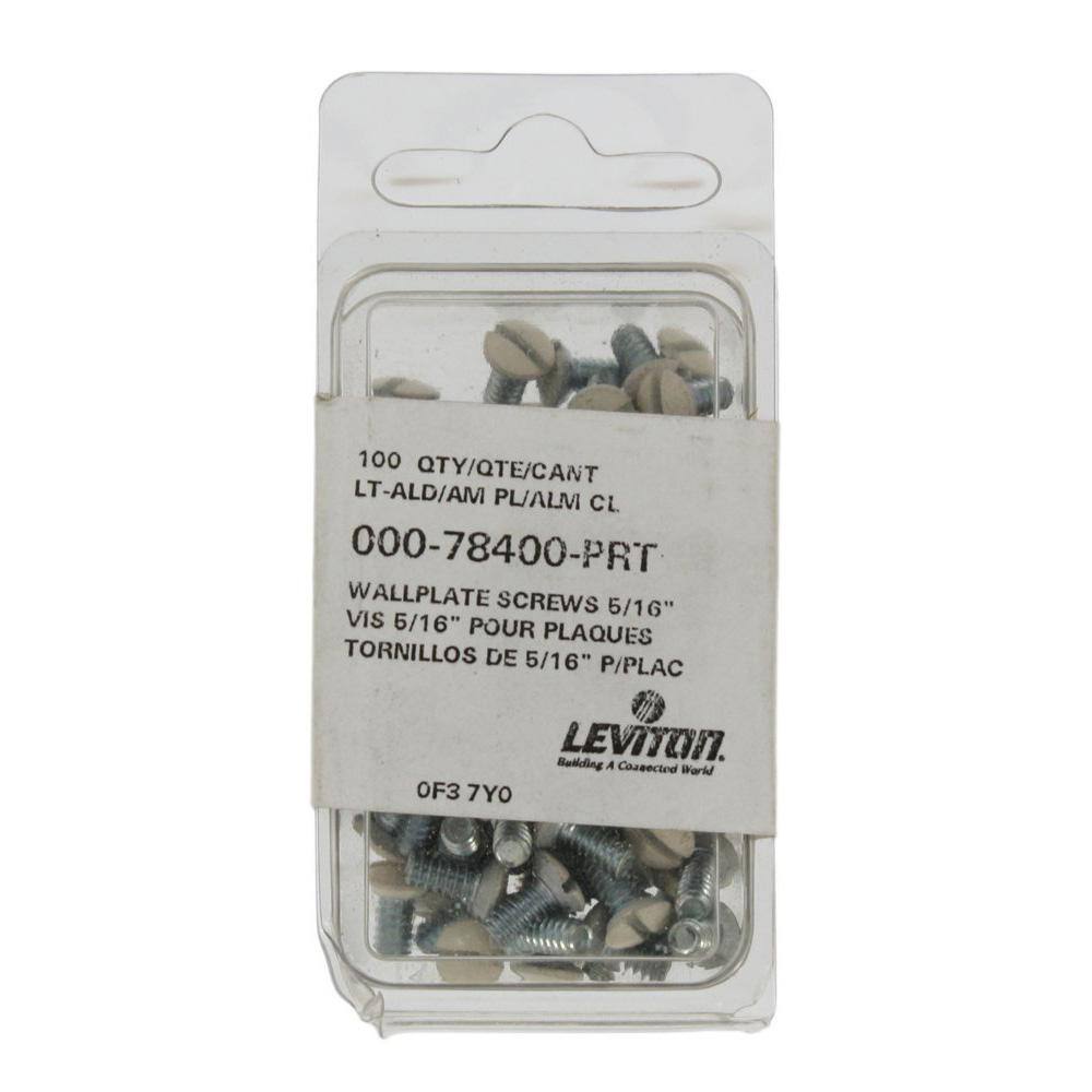 thumbnail image 2 of Leviton White Wall Plate Screws - 20 Pack, 5/16 Inch Long, Oval Head Milled Slot, 6-32 Thread For Leviton Switch Plates 2 of 13