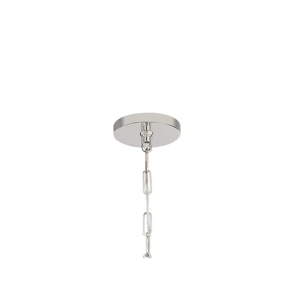 Elegant Sylvan 8-Light Polished Nickel Chandelier with White Silk Shades