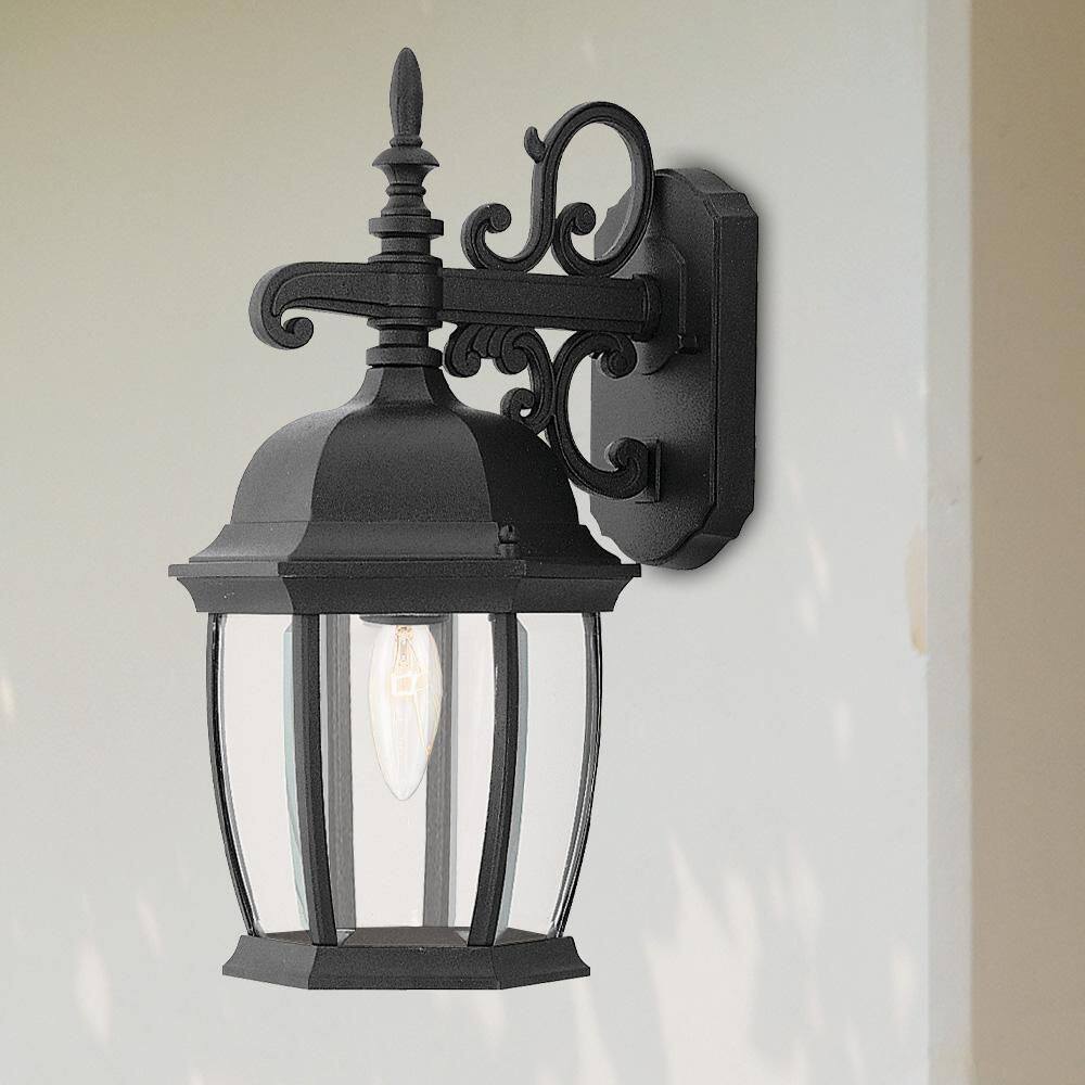 Tiverton Black 1-Light Outdoor Line Voltage Hardwired Porch Light Wall Sconce with No Bulb Included price history on PriceWatchPro