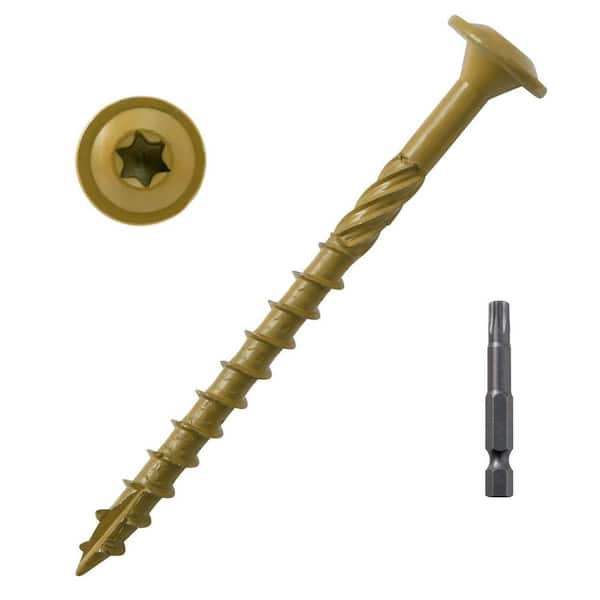 Unbranded 3 in. Bronze Heavy Duty Rust Resistant Metal Posts Screws for Fencing Wood Lag (50-Pack)