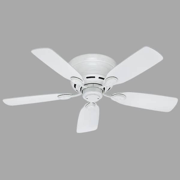 Hunter Low Profile 42 in. Indoor Snow White Ceiling Fan For Bedrooms