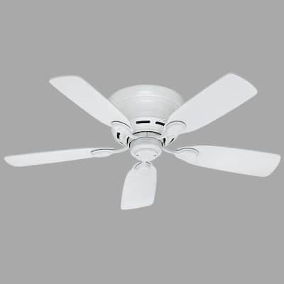 Hampton Bay Ceiling Fans Without Lights The Home Depot - Flush Mount Ceiling Fan Without Light White