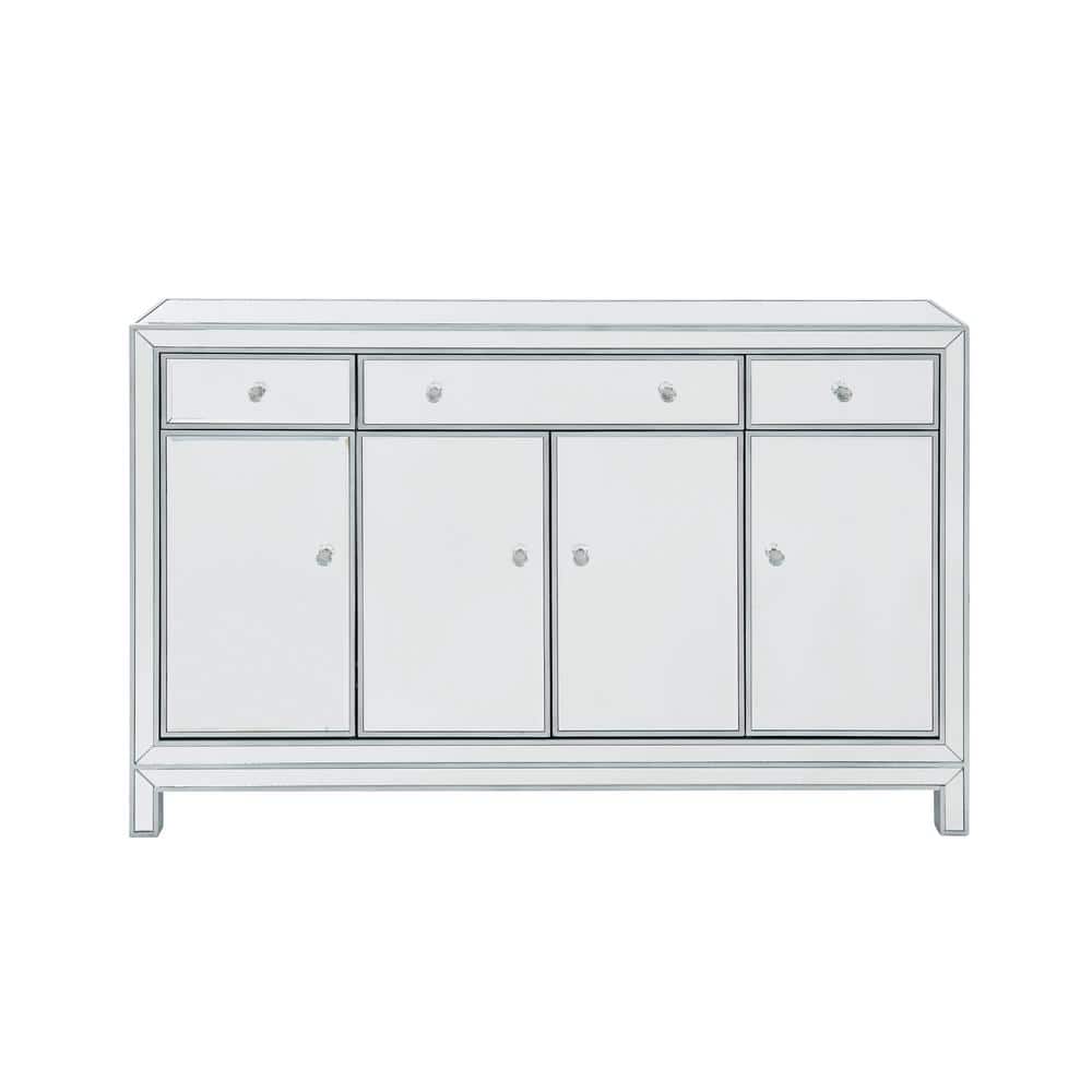 Timeless Home 3-Drawer / 4-Door in Antique Silver Storage Cabinet 36 in. H 