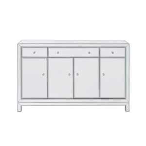 Timeless Home 3-Drawer / 4-Door in Antique Silver Storage Cabinet 36 in. H x 56 in. W x 13 in. D