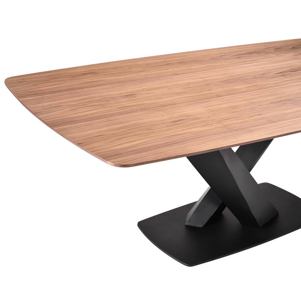 Everett 87" Black and Walnut Contemporary Dining Table