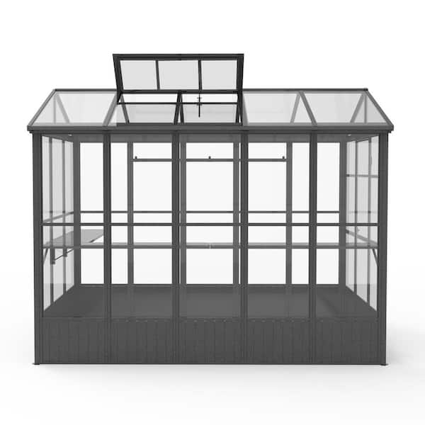 Domi 7.5 ft. x 10 ft. Aluminum Frame Greenhouse with Automatic Vent and Polycarbonate Panels
