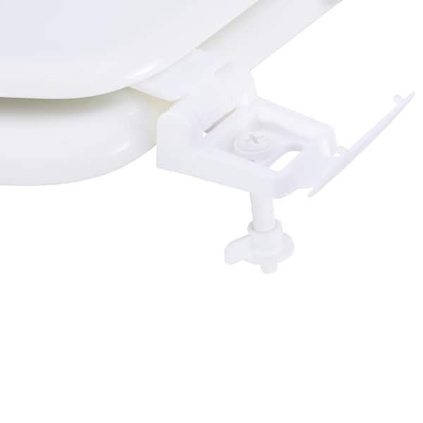 M*  EZ-FLO Elongated Wood Toilet Seat with Lid in White 65907 - The