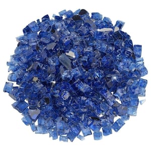 1/2 in. Cobalt Blue Reflective Fire Glass 10 lbs. Bag