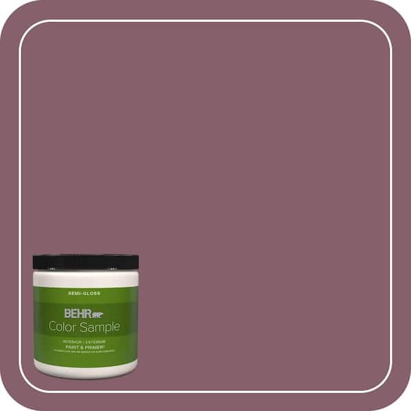 BEHR PREMIUM PLUS 8 oz. #BIC-35 Vintage Plum Semi-Gloss Interior/Exterior Paint & Primer Color Sample