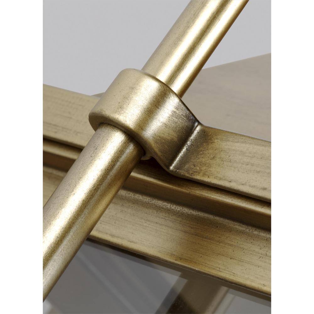 Wellsworth Painted Distressed Brass 3-Light Rectangular Lantern Sconce