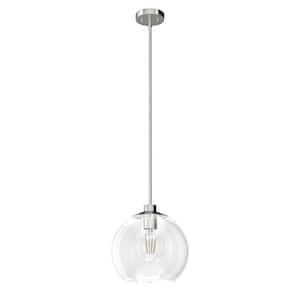 Xidane 1-Light Brushed Nickel Crystal Pendant Light with Clear Glass Shades