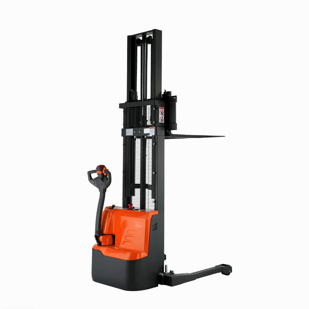2640 lbs. 98 in. Lift Height Fully Power Electric Straddle Stacker Orange