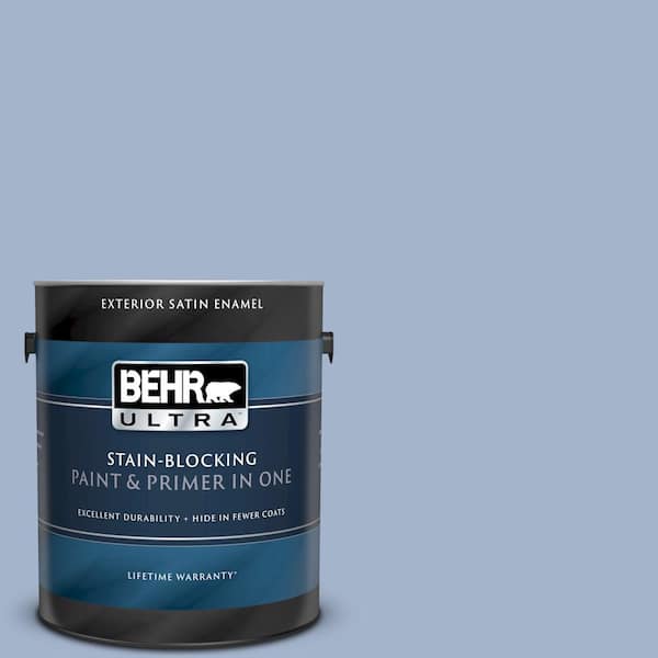 BEHR ULTRA 1 gal. #UL240-9 Ballroom Blue Satin Enamel Exterior Paint and Primer in One