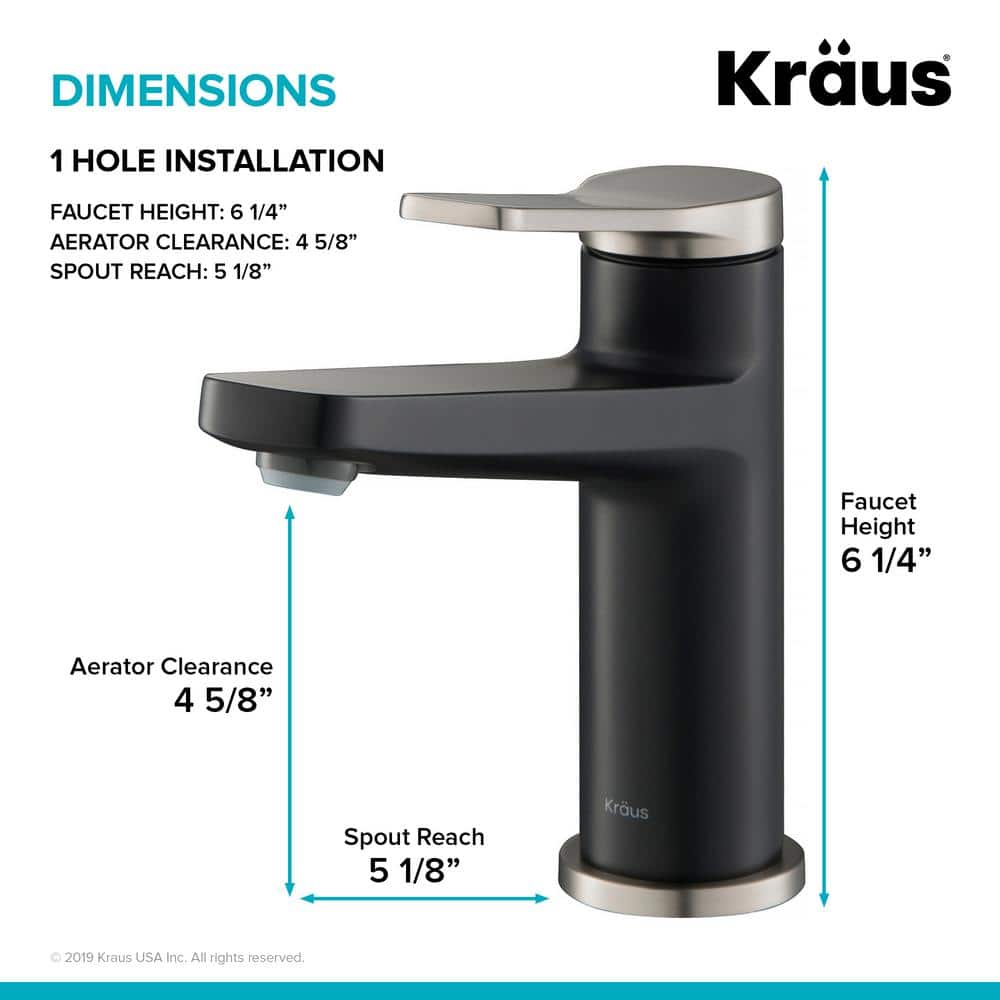 Slimline Indy 6.75" Spot Free Stainless Steel Single Handle Bathroom Faucet