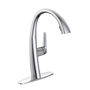 Deveral Single-Handle Pull Down Sprayer Kitchen Faucet in Chrome