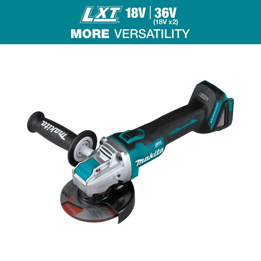 Makita 18V LXT Lithium-Ion Brushless Cordless 4-1/ 2 in. /5 in. X-LOCK ...