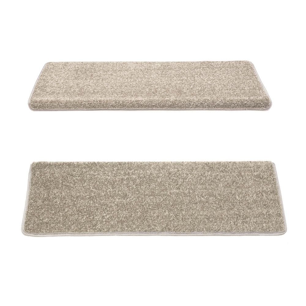 PURE ERA Cream Gray 9.5 in. x 30 in. x 1.2 in. Bullnose Polypropylene Non-slip  Carpet Stair Tread Cover Landing Mat (Set of 15) PE-ST0102-CGR14 - The Home  Depot, image size:1000x1000
