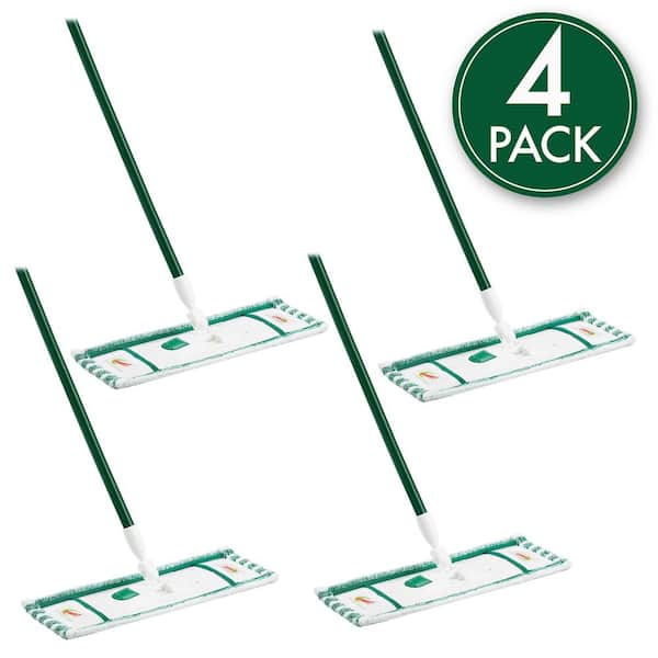 18 in. Microfiber Wet and Dry Flat Mop with 2-Piece Handle (4-Pack)
