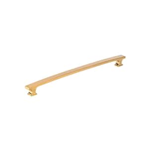 Rimouski Collection 12 5/8 in. (320 mm) Aurum Brushed Gold Transitional Rectangular Cabinet Bar Pull