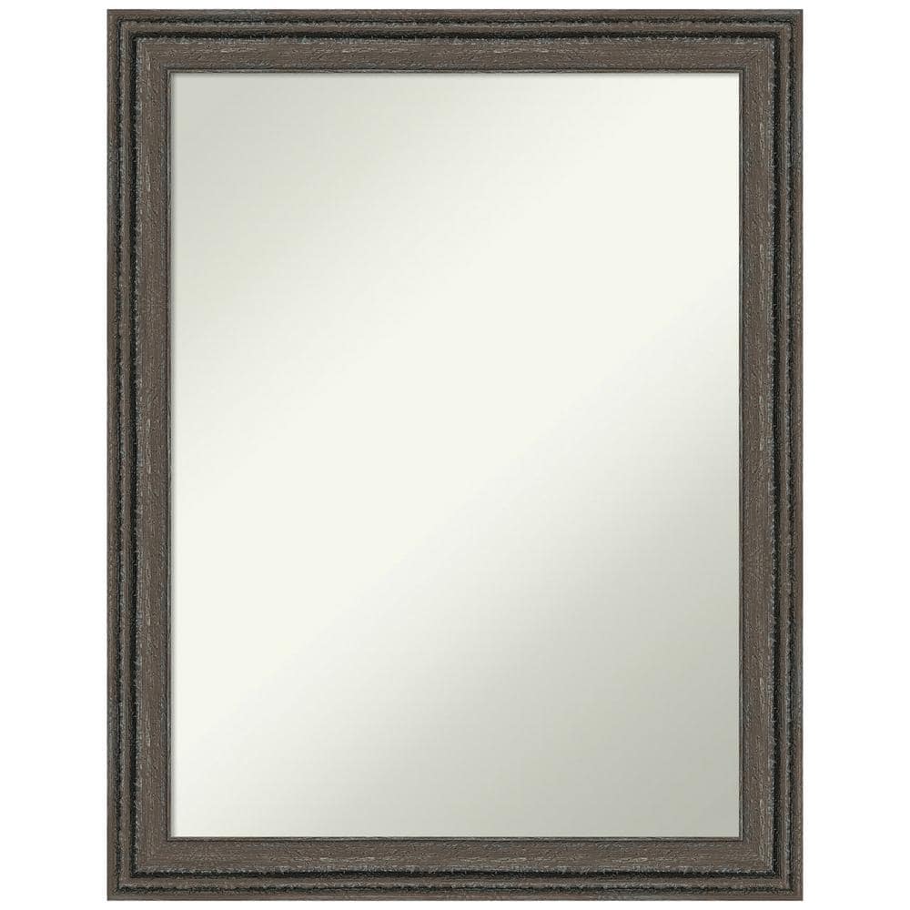 Upcycled Brown Grey 21.5 in. x 27.5 in. Non-Beveled Farmhouse Rectangle Wood Framed Bathroom Wall Mirror in Brown -  Amanti Art, A38868101072