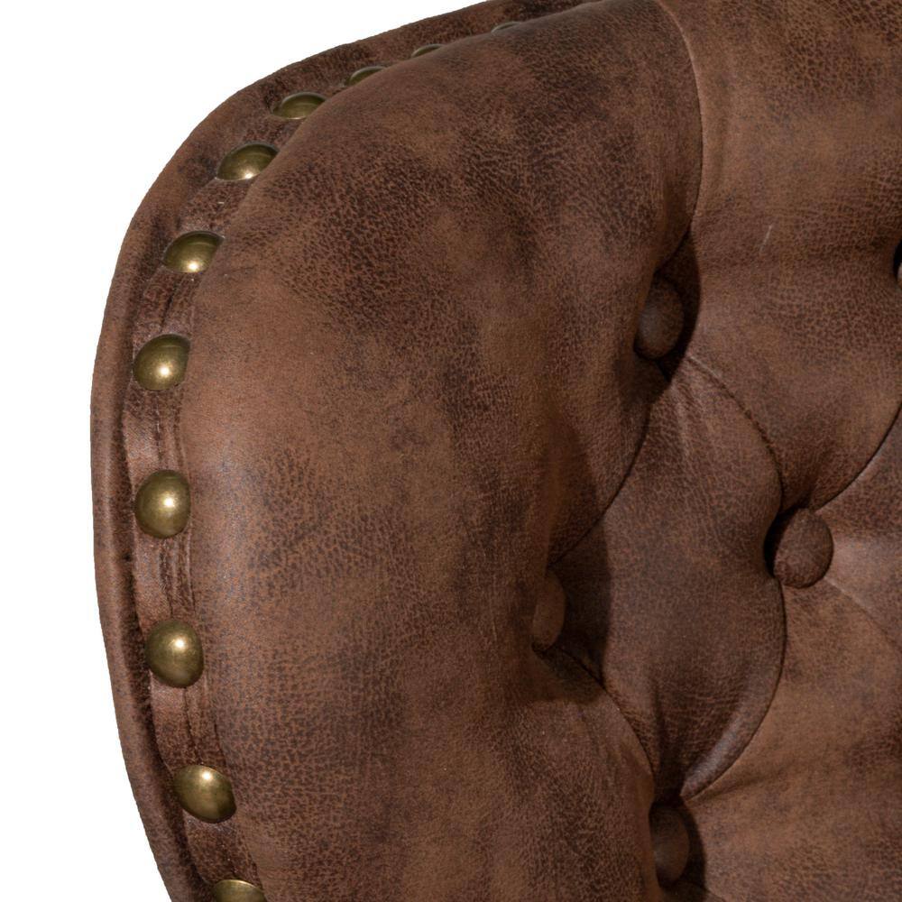 Mid-City 26" Brown Faux Leather Swivel Counter Stool