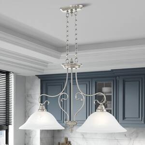 Garrett 2 Light Brushed Nickel Island