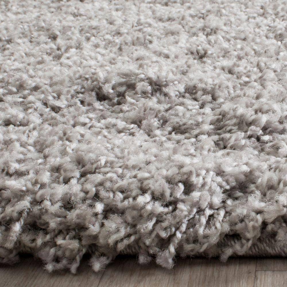SoCal Cool Silver Shag Rectangular Area Rug, 8'6" x 12'
