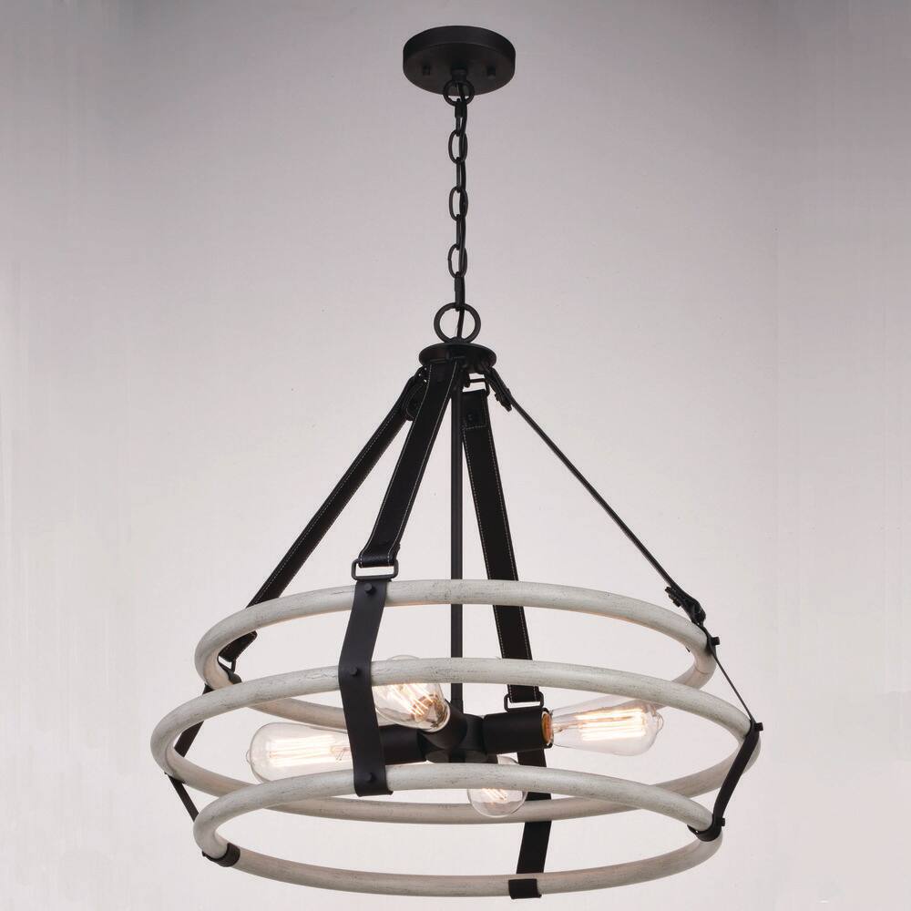 Taylor Textured Black and Ash Gray 24" Industrial Drum Pendant Light